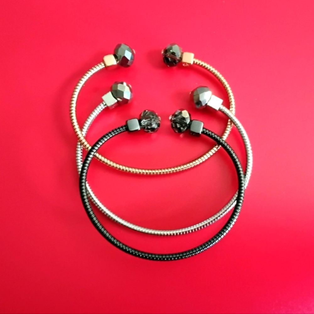 Gold Black, Gold Rose Premier Designs 3 Bracelets